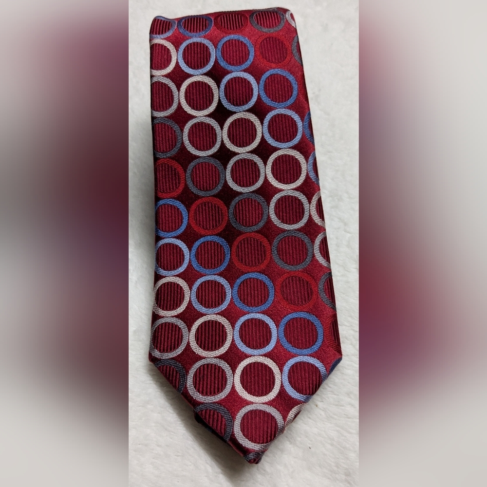 Men's Tie Michael Kors Elegant Red Circle Pattern Tie